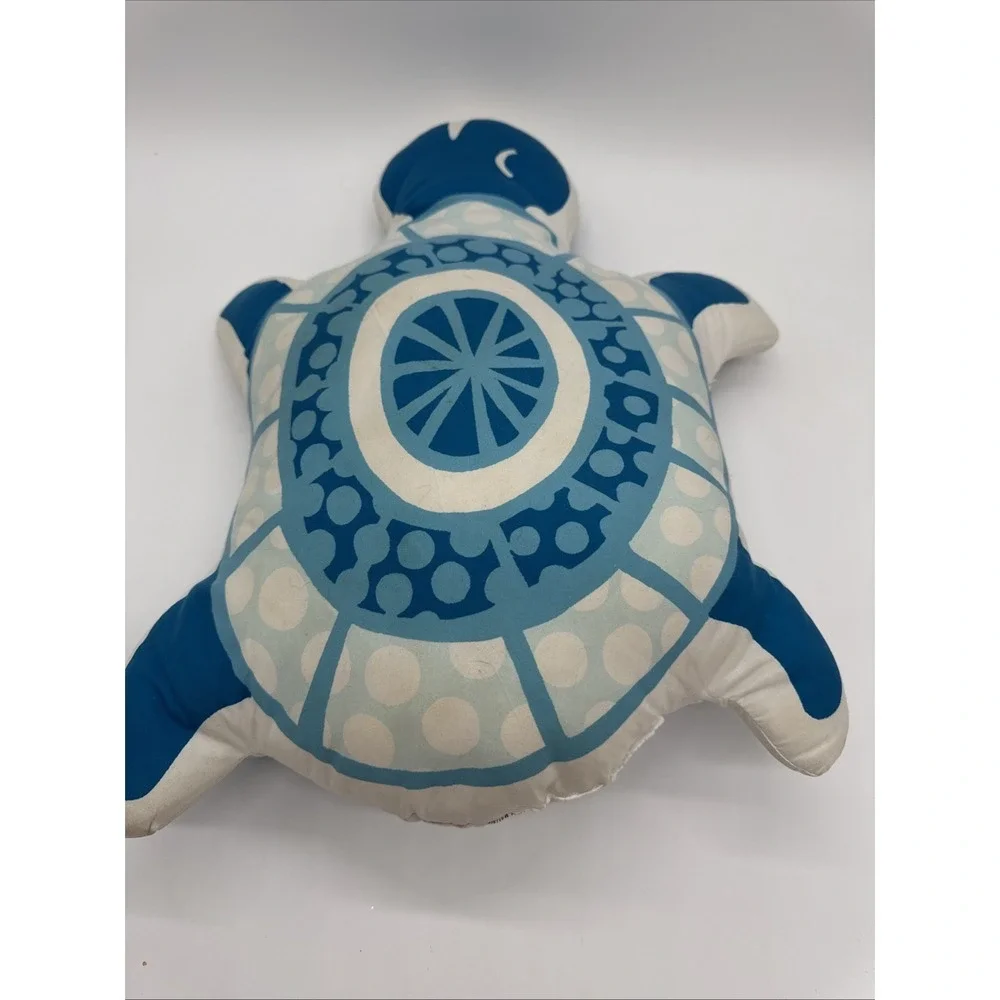 Sea Turtle Pillow Coastal Beach Theme Blue White 21